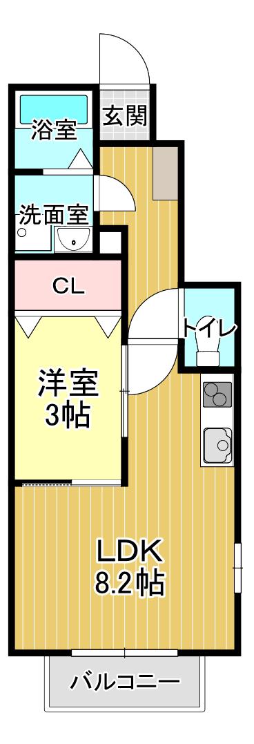 グランメゾン岩沼(1LDK/1階)の間取り写真