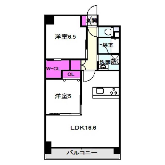 シュワーブ三国ヶ丘(2LDK/10階)の間取り写真