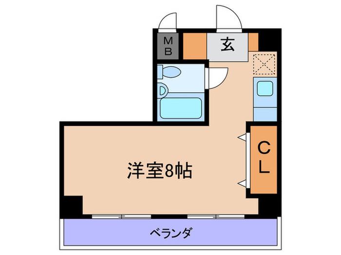 アールズコート(ワンルーム/4階)の間取り写真