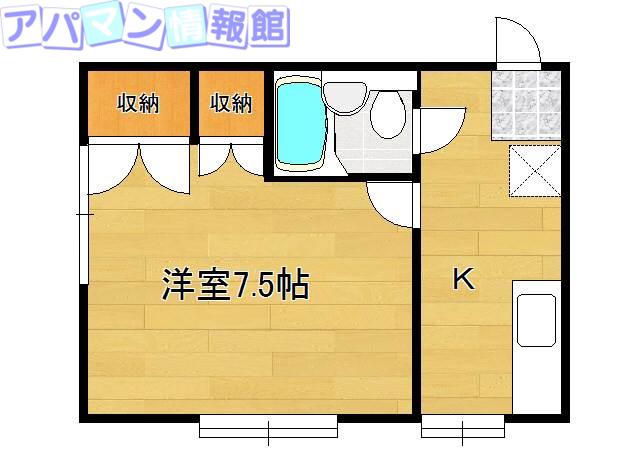ラ・ネイジュ米山(1K/1階)の間取り写真