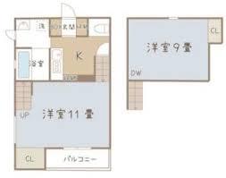 ココカラハウス南佐古(1SK/1階)の間取り写真