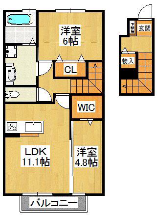 グレイスコート(2LDK/2階)の間取り写真