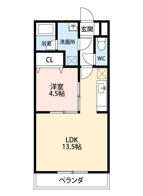 LOBELIA(1LDK/4階)の間取り写真