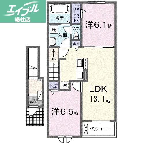 コモドカーサ III(2LDK/2階)の間取り写真