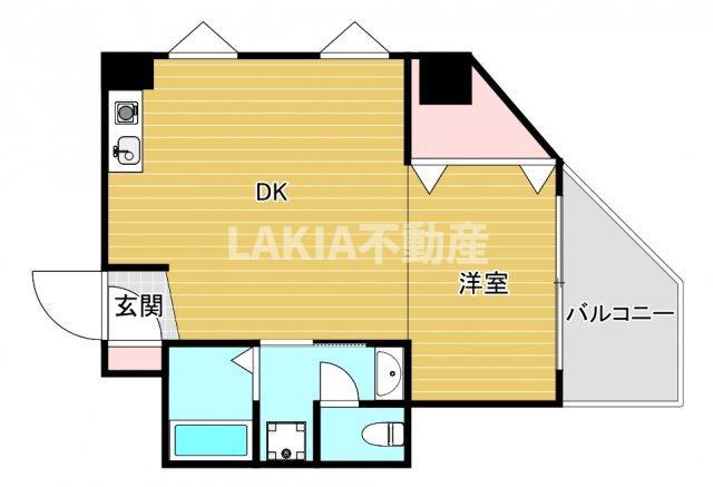 サンパレス弁天(1DK/3階)の間取り写真