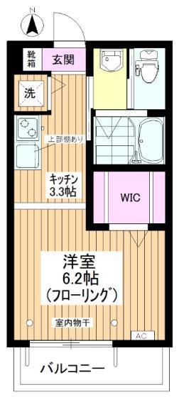CUORE上板橋(1K/2階)の間取り写真