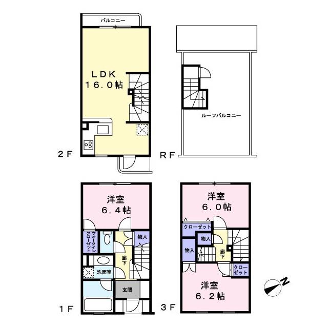 ラビ学芸大学(3LDK/1階)の間取り写真