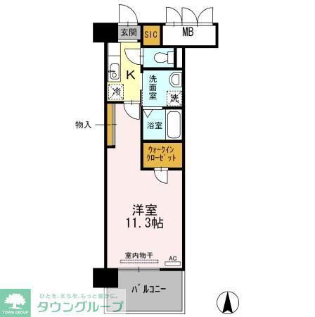 グランドソレイユ名駅(1K/8階)の間取り写真