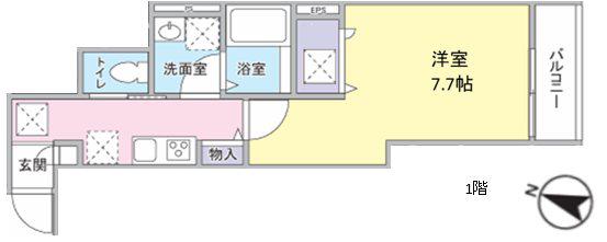 YSジュピター(1K/1階)の間取り写真