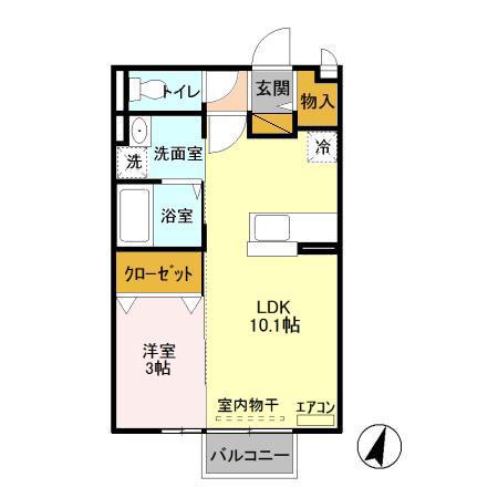 イル・セレーノ(1LDK/1階)の間取り写真