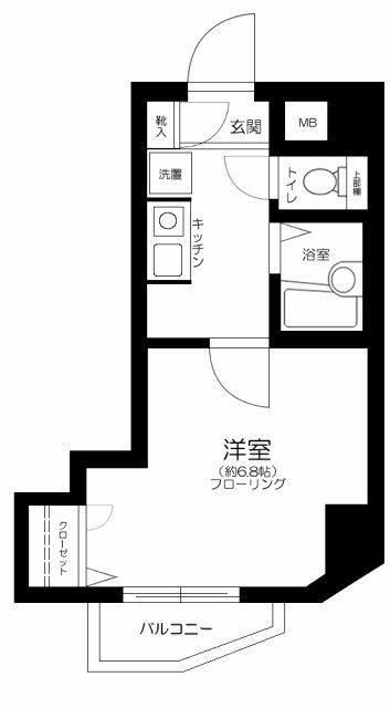 OLIO中野(1K/3階)の間取り写真