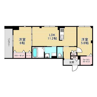 ストック羽沢(2LDK/2階)の間取り写真