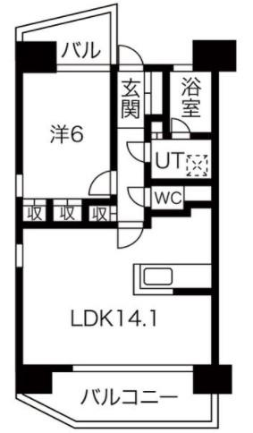 上前津ライズ(1LDK/10階)の間取り写真