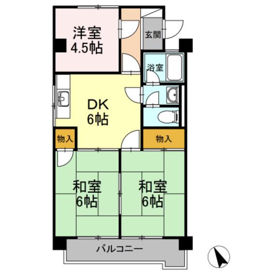 大畠ビル(3DK/1階)の間取り写真
