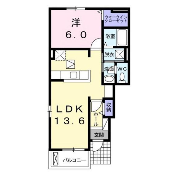 LATOURKAIZAWA V(1LDK/1階)の間取り写真