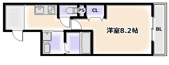 フジパレス住吉山之内III番館(1K/1階)の間取り写真