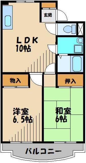 ビアンカ狭山(2LDK/4階)の間取り写真