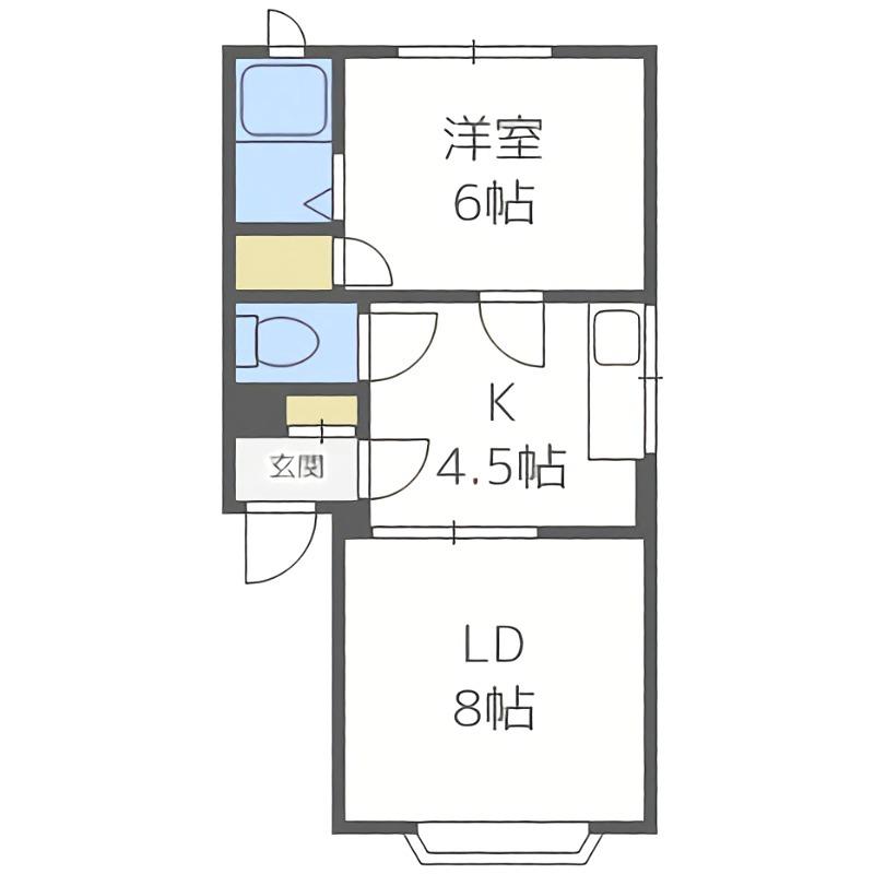 ベルウッド(1LDK/2階)の間取り写真