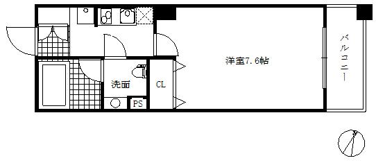 インベスト神戸エアフロント(1K/6階)の間取り写真