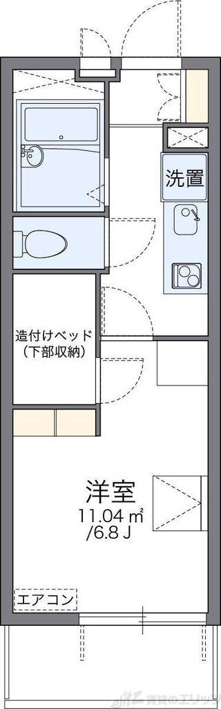 レオパレスヴェルデ古曽部(1K/3階)の間取り写真