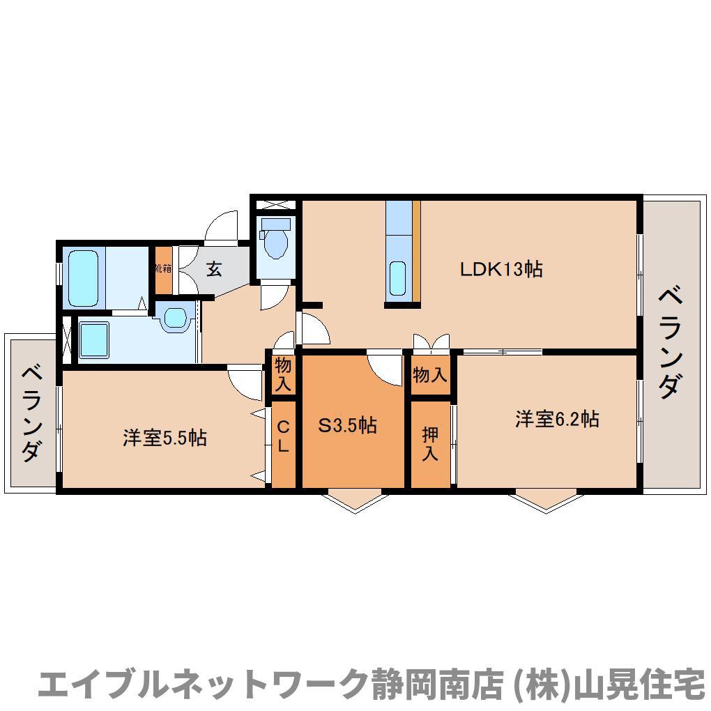 ヴィア・ラッテア(2SLDK/2階)の間取り写真