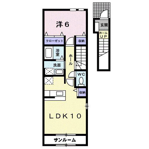 アルバ-ダ(1LDK/2階)の間取り写真