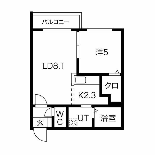 ROSE WOOD(1LDK/5階)の間取り写真