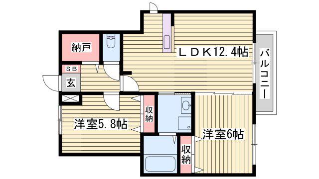 コータ・コート(2LDK/1階)の間取り写真