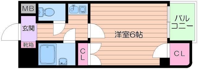 COLLECTION西田辺(1K/7階)の間取り写真