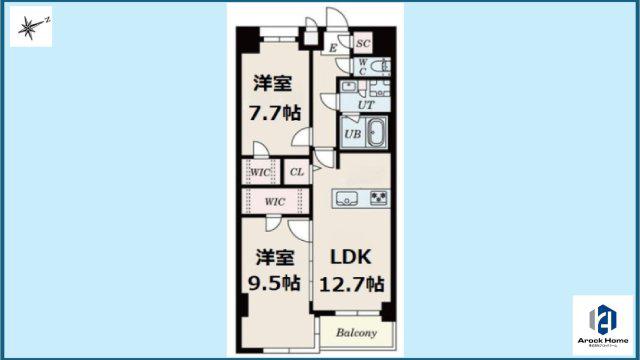 S-RESIDENCE神沢AFFORD(2LDK/5階)の間取り写真