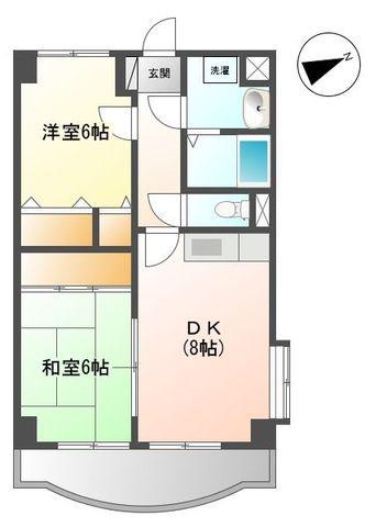 ハーモニィ武(2DK/4階)の間取り写真