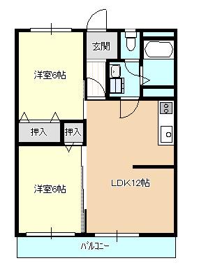 武ハイツ(2LDK/4階)の間取り写真