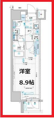 メインステージ入谷IV(1K/3階)の間取り写真