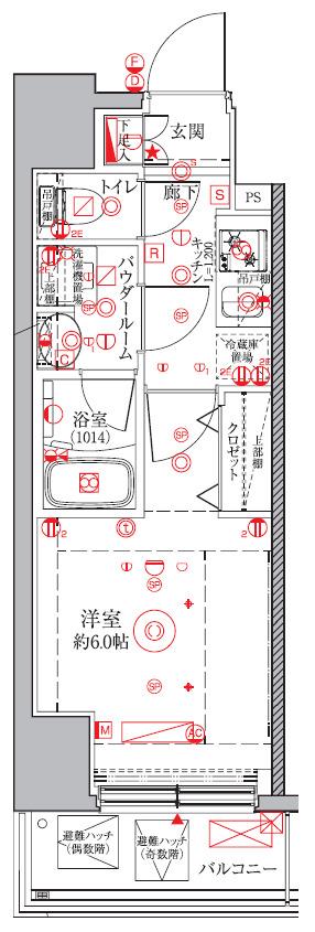 クレイシアIDZ横浜桜木町(1K/7階)の間取り写真