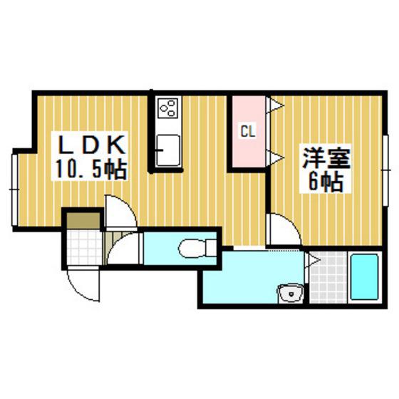 ジオグラフィ(1LDK/2階)の間取り写真