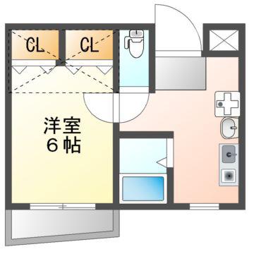 フォルム千里丘(1K/3階)の間取り写真