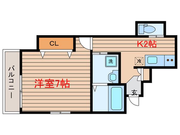 フレシール(1K/1階)の間取り写真