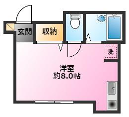 アップルホーム元住吉(ワンルーム/1階)の間取り写真