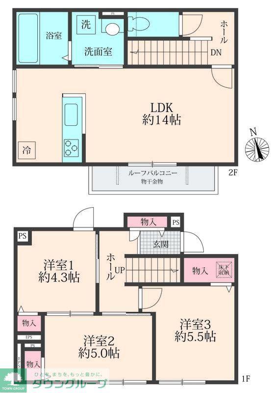 BLOOM COURT(3LDK/1階)の間取り写真