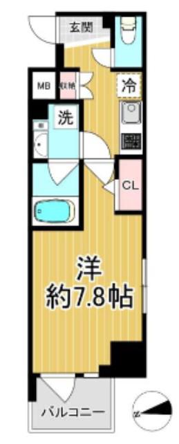 コンシェリア浜松町マスターズヴィラ(1K/4階)の間取り写真