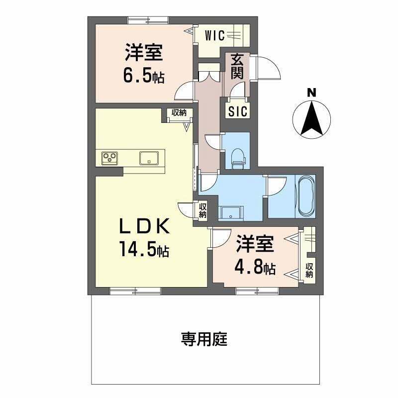 グランスト(2LDK/1階)の間取り写真