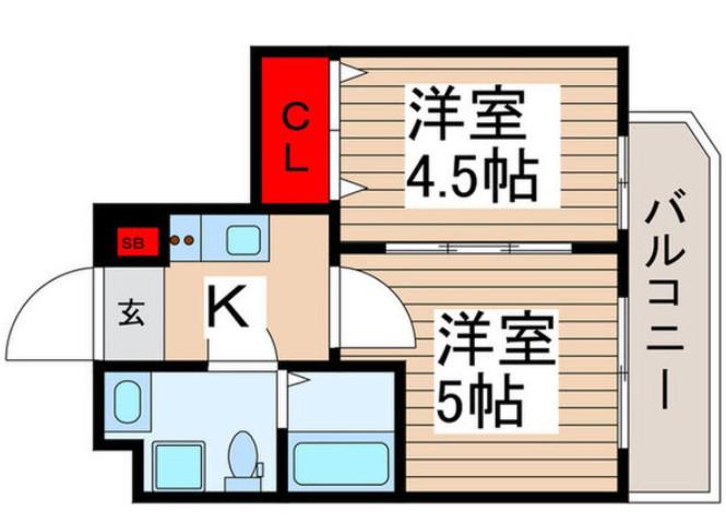 GRAN PASEO六町(2K/2階)の間取り写真