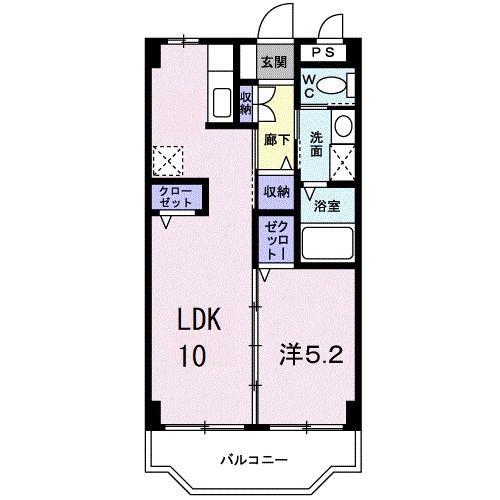ブルースター(1LDK/4階)の間取り写真