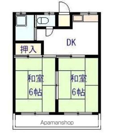 浜田コーポ(2DK/2階)の間取り写真