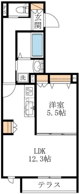THE SUITE SHINKOIWA(1LDK/1階)の間取り写真