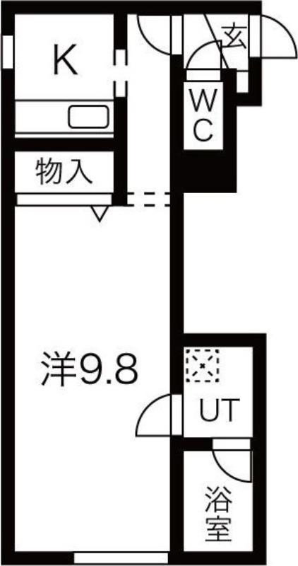 LEE SPACE 新道東III (1K/3階)の間取り写真