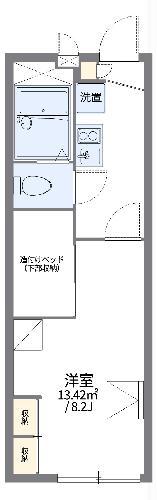 レオパレス新吉田シティーハウス(1K/1階)の間取り写真