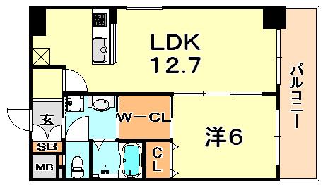 アドバンス神戸グルーブ(1LDK/3階)の間取り写真