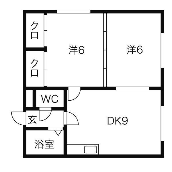 ノースシティ22(2LDK/3階)の間取り写真
