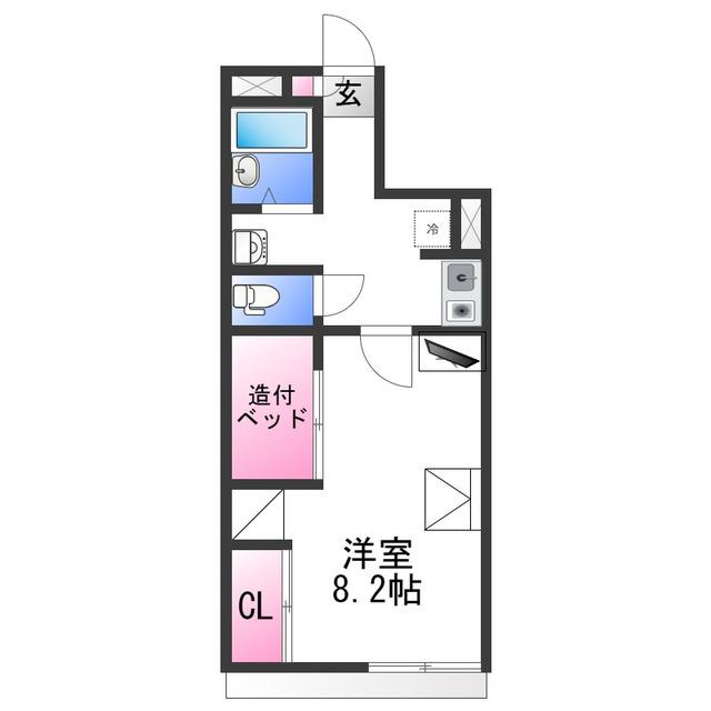 レオパレスサニーコートB(2DK/1階)の間取り写真